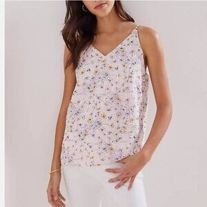 LOFT Sleeveless Floral Eyelet Tank Top